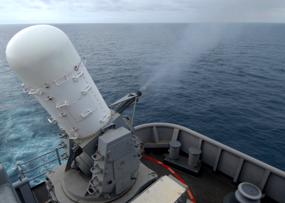 US Navy 100819-N-7680E-016 A Phalanx Close-In Weapon System (CIWS) is test-fired aboard the multi-purpose amphibious assault ship USS Iwo Jima (LHD 7). Iwo Jima is underway supporting Continuing Promise 2010, a humanitarian civ