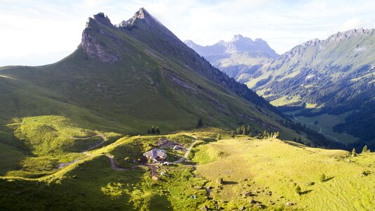 Alps landscape chalet