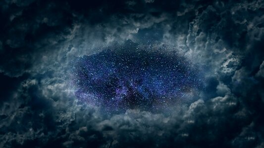 Night clouds veil sky