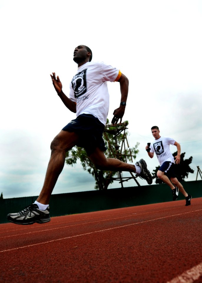 US Navy 100908-N-2055M-217 Sailors complete a 5k run during the 24th annual Prisoners of War-Missing in Action photo