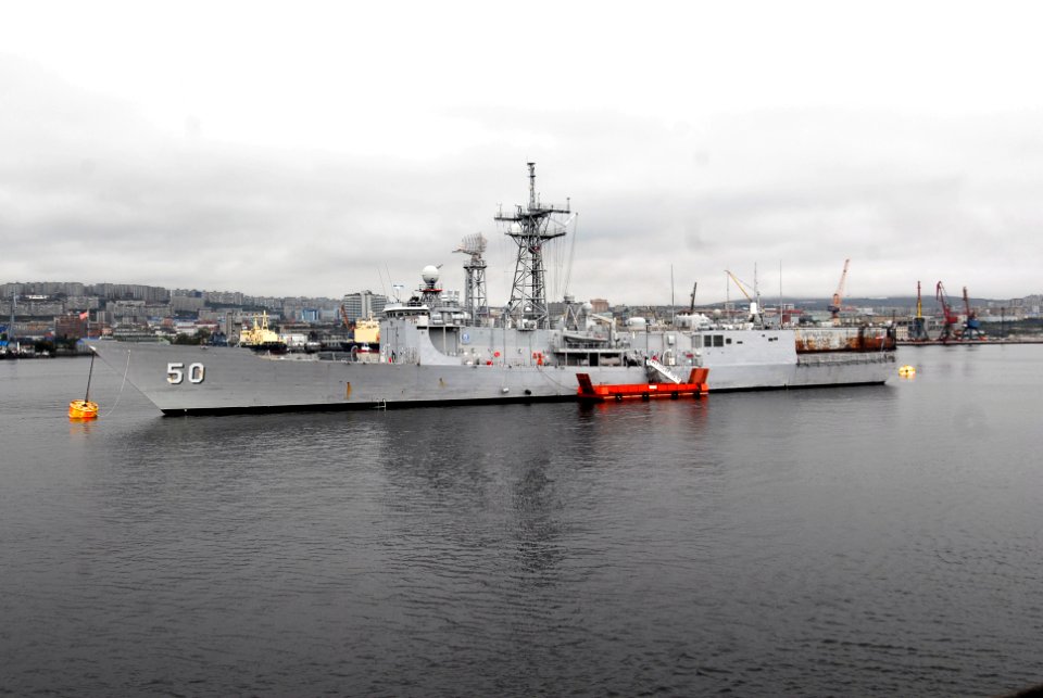 US Navy 100908-N-7638K-025 USS Taylor (FFG 50) is moored in Murmansk, Russia