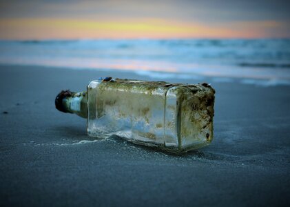 Beach seashore bottle photo