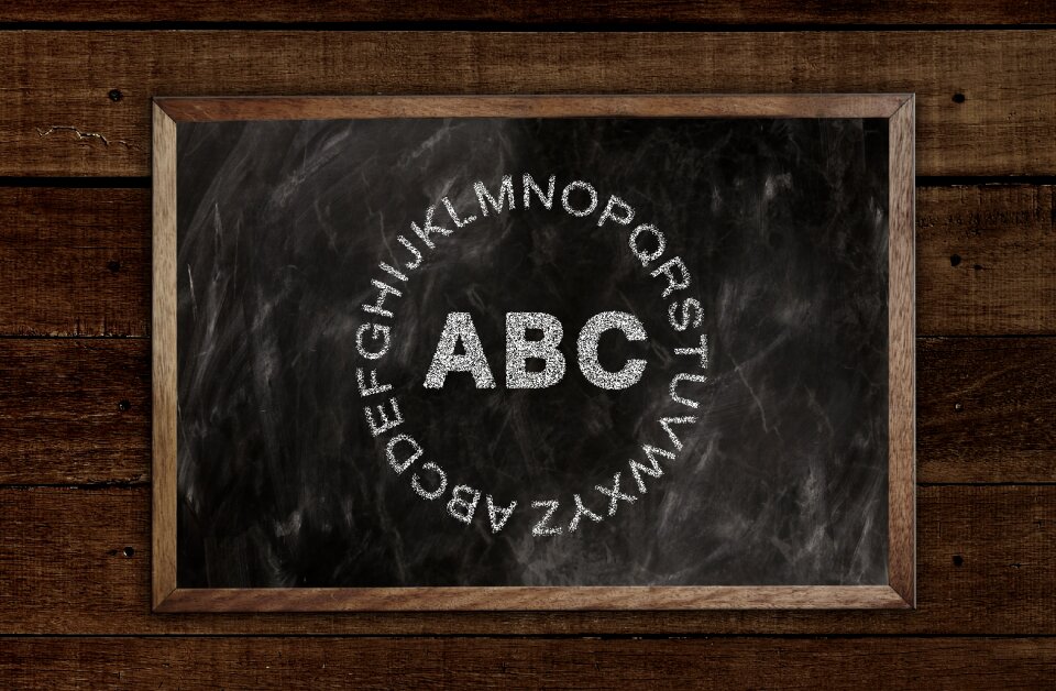 Board alphabet literacy