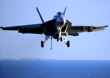 US Navy 101015-N-0569K-049 An F-A-18E Super Hornet assigned to the Knighthawks of Strike Fighter Squadron (VFA) 136