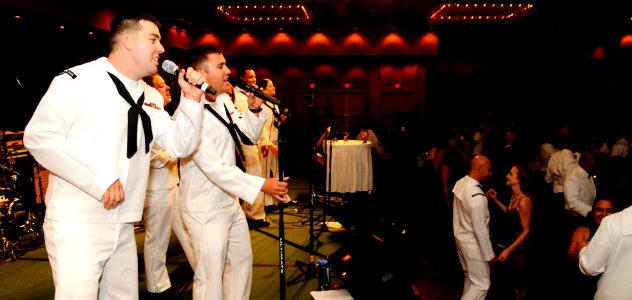 US Navy 101016-N-7498L-232 Members of the U.S. Pacific Fleet Band perform dance music at the 235th Navy Birthday Ball. Sailors and guests from thr photo