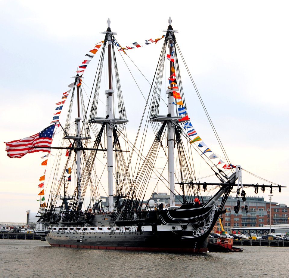 US Navy 101021-N-7642M-317 USS Constitution returns to her pier after an underway to celebrate her 213th launching day anniversary