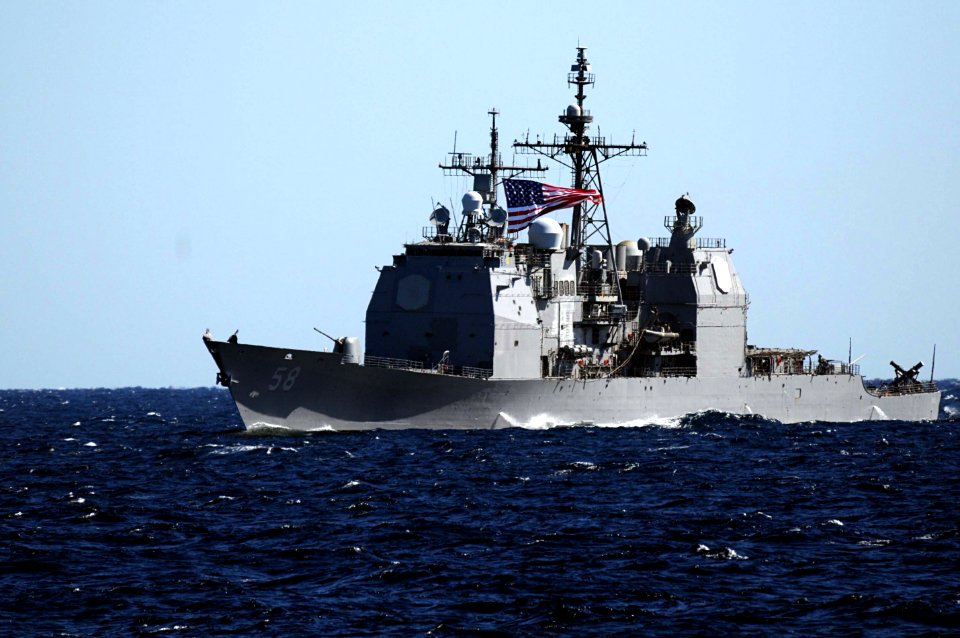 US Navy 101022-N-1854W-014 The guided-missile cruiser USS Philippine Sea (CG 58) conducts training operations in the Atlantic Ocean as part of the