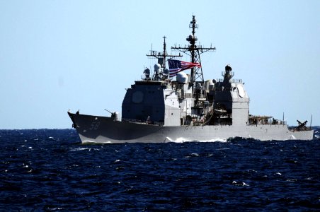 US Navy 101022-N-1854W-014 The guided-missile cruiser USS Philippine Sea (CG 58) conducts training operations in the Atlantic Ocean as part of the