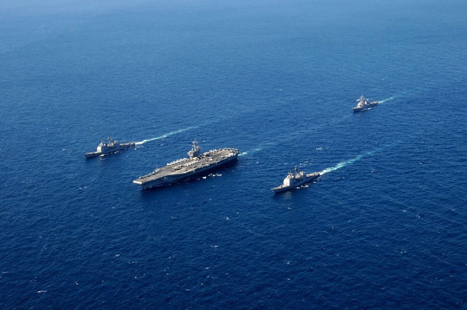 US Navy 101022-N-4154B-407 The aircraft carrier USS George H.W. Bush (CVN 77) participates in a group sail