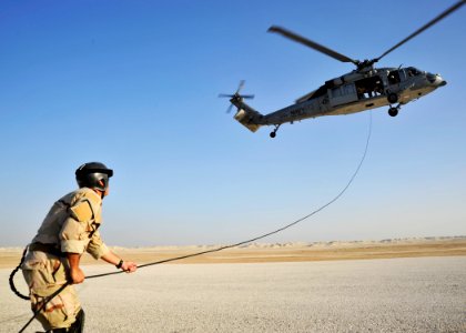 US Navy 101020-N-6499D-225 Senior Chief Explosive Ordnance Disposal Technician John Hatcher, assigned to Explosive Ordnance Disposal Mobile Unit (E