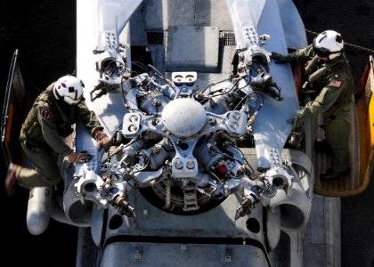 US Navy 101023-N-5503T-009 Lt. Cmdr. Ignacio Valadez, right, from Boston, and Lt. Andrew Norris, from San Antonio, both assigned to the Black Knig