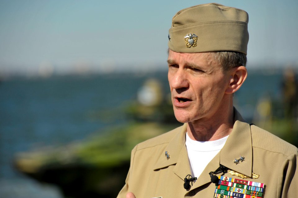 US Navy 101022-N-6889J-240 Rear Adm. Philip H. Cullum, Director of the Energy and Environmental Readiness Division, explains the effectiveness of t