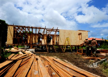 US Navy 101023-N-1531D-035 Seabees assigned to Construction Maintenance Building Unit 202 and Marines from Special Purpose, Marine Air Ground Task