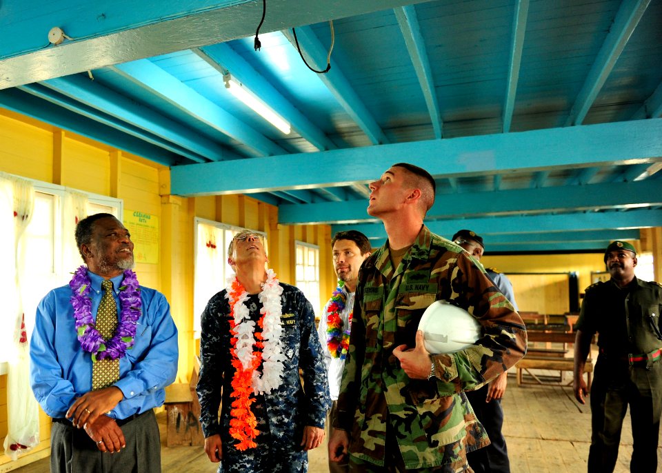 US Navy 101026-N-1531D-379 The official party views the work done to the Corentyne School during a Continuing Promise 2010 community service projec
