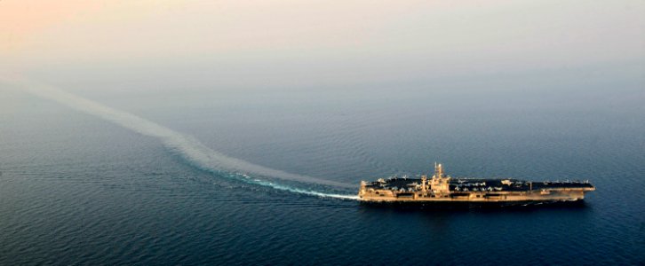 US Navy 101026-N-6003P-224 The aircraft carrier USS Harry S. Truman (CVN 75) transits the Arabian Gulf during afternoon flight operations