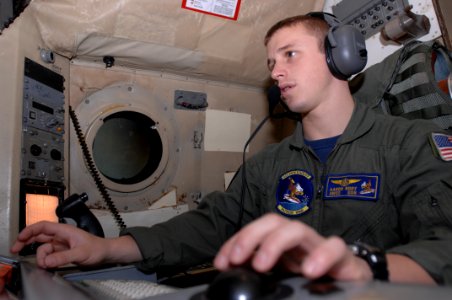 US Navy 101028-N-8623S-055 Naval Air Crewman (Operation Level) 2nd Class Aaron Rody, assigned to Patrol Squadron (VP) 9