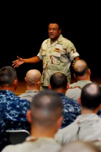 US Navy 101028-N-5821P-031 Vice Adm. D.C. Curtis speaks to members of the Surface Navy Association and surface warfare community