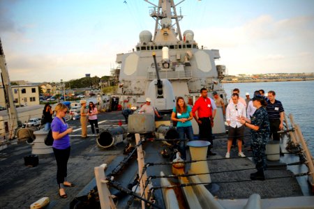 US Navy 101028-N-8590G-004 Lt. Cara Addison, navigation officer of the guided-missile destroyer USS The Sullivans' (DDG 68)