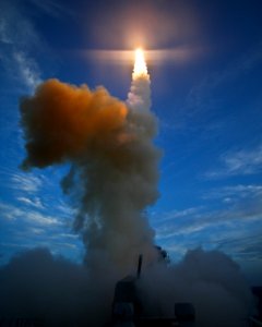 US Navy 101029-N-XXXXX-002 An SM-3 (Block 1A) missile is launched from the Japan Maritime Self-Defense Force destroyer JS Kirishima (DD 174), succe