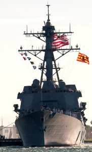 US Navy 101105-N-7948C-051 The Arleigh Burke-class guided-missile destroyer Pre-Commissioning Unit (PCU) Jason Dunham (DDG 109) enters Port Evergla