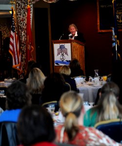 US Navy 101109-N-4236E-059 Ellen Roughead, wife of Chief of Naval Operations (CNO) Adm. Gary Roughead, speaks with military spouses during a Spouse