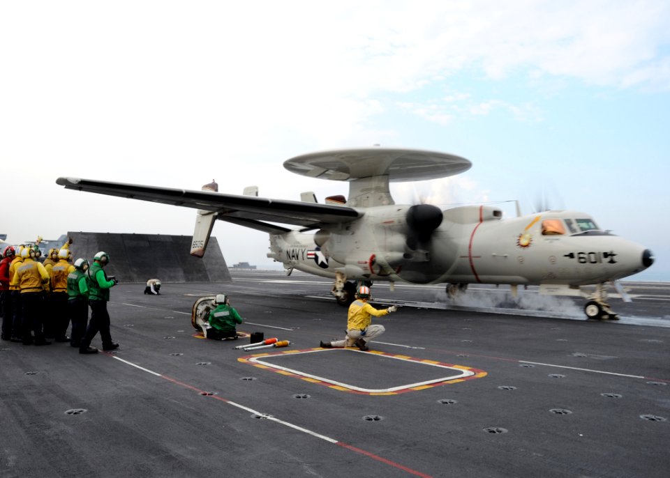 US Navy 101109-N-4973M-074 Lt. Andrew Behlke, the air department V-3 division officer aboard the aircraft carrier USS Abraham Lincoln (CVN 72)
