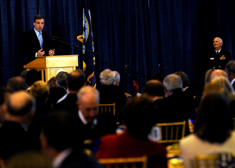 US Navy 101112-N-4236E-150 U.S. Senator Mark Warner speaks during a Eugene Ely commemoration luncheon