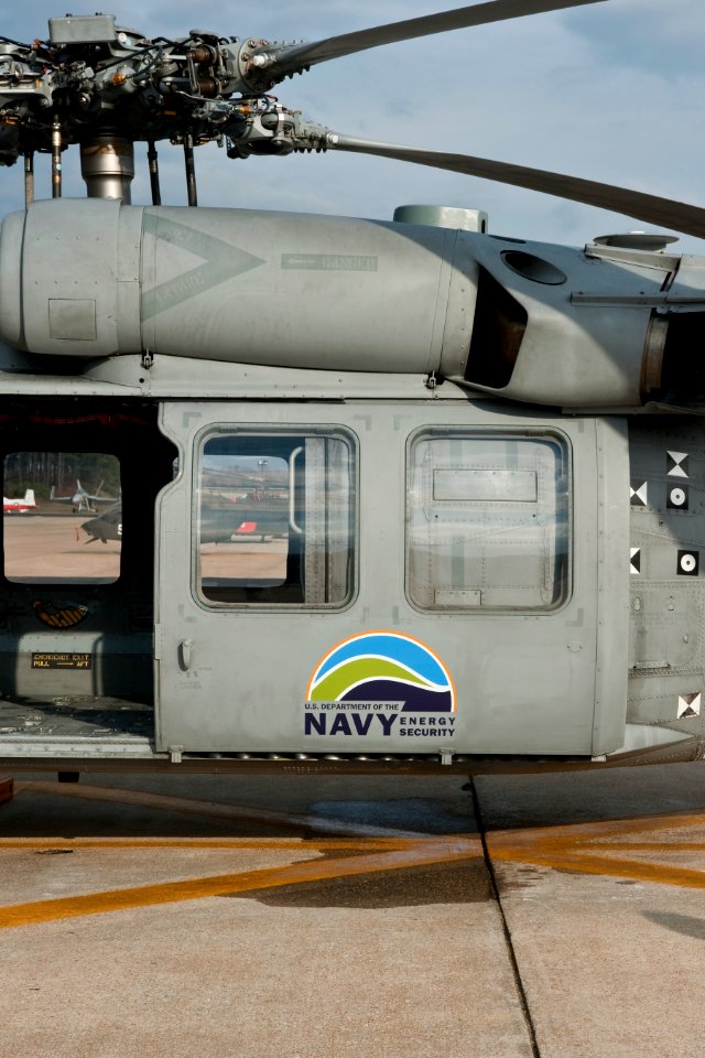 US Navy 101118-N-0000X-001 A U.S. Navy MH-60S Sea Hawk helicopter assigned to the Blackjacks of Air Test and Evaluation Squadron (HX) 21 tests a 50