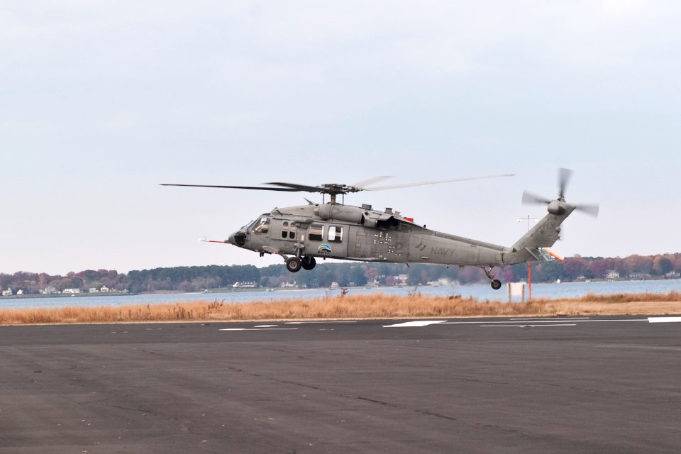 US Navy 101118-N-0000X-004 A U.S. Navy MH-60S Sea Hawk helicopter assigned to the Blackjacks of Air Test and Evaluation Squadron (HX) 21