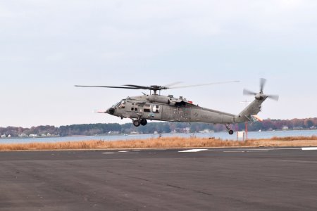 US Navy 101118-N-0000X-004 A U.S. Navy MH-60S Sea Hawk helicopter assigned to the Blackjacks of Air Test and Evaluation Squadron (HX) 21