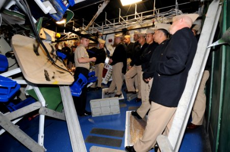 US Navy 101117-N-8848T-857 Trayer is the training platform that provides recruits with their final test, Battle Stations 21, before graduating from