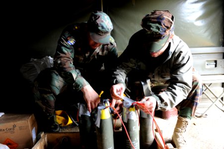 US Navy 101116-N-8546L-728 A Uruguayan army explosive ordnance disposal officer, photo