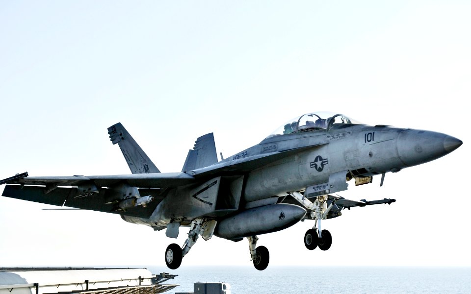 US Navy 101122-N-6003P-151 An F-A-18F Super Hornet assigned to the Swordsmen of Strike Fighter Squadron (VFA) 32 launches from the aircraft carrier