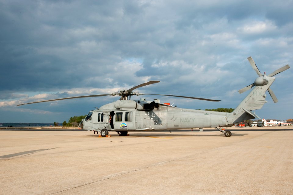 US Navy 101118-N-0000X-002 A U.S. Navy MH-60S Sea Hawk helicopter assigned to the Blackjacks of Air Test and Evaluation Squadron (HX) 21