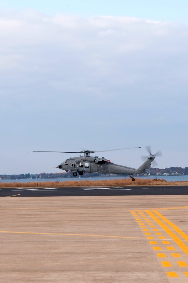 US Navy 101118-N-0000X-003 A U.S. Navy MH-60S Sea Hawk helicopter assigned to the Blackjacks of Air Test and Evaluation Squadron (HX) 21