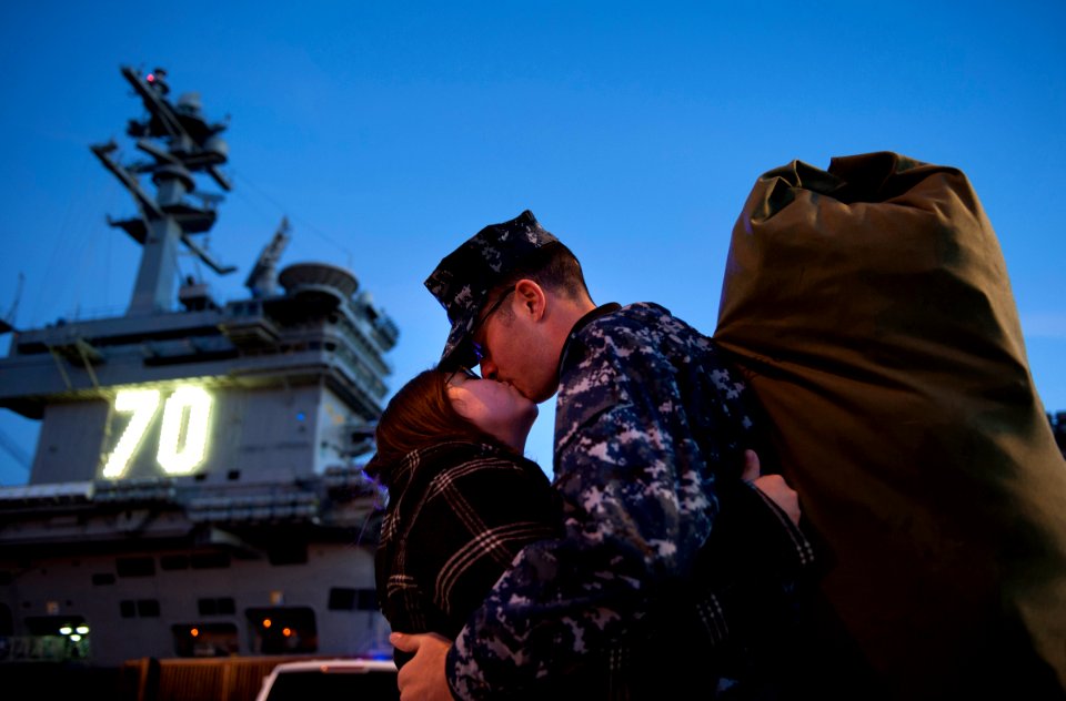 US Navy 101130-N-7981E-136 Logistics Specialist Seaman Bryan Wenzel, assigned to S-8 Division of the supply department aboard the aircraft carrier
