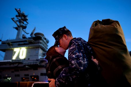 US Navy 101130-N-7981E-136 Logistics Specialist Seaman Bryan Wenzel, assigned to S-8 Division of the supply department aboard the aircraft carrier