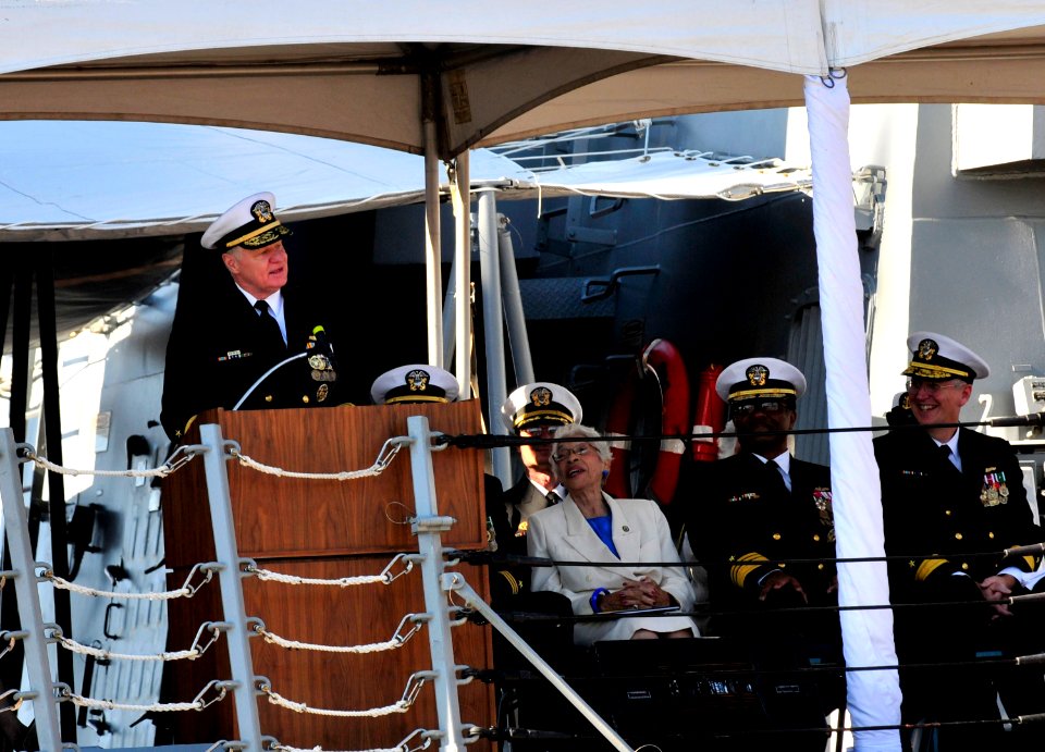 US Navy 101120-N-8273J-193 Chief of Naval Operations (CNO) Adm. Gary Roughead delivers the keynote address during the commissioning ceremony of the