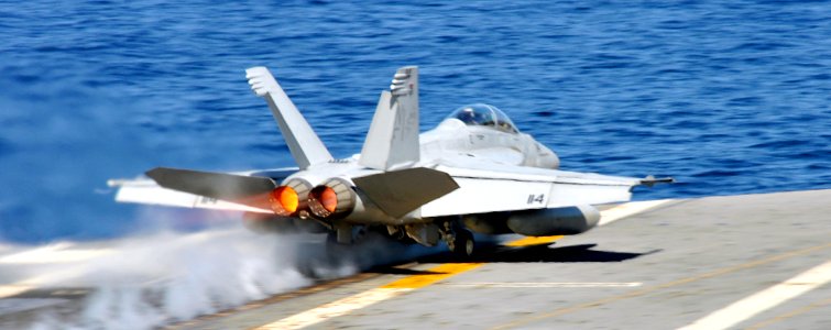 US Navy 101204-N-7103C-084 An F-A-18F Super Hornet assigned to the Diamondbacks of Strike Fighter Squadron (VFA) 102 launches from the aircraft car