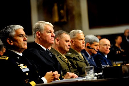 US Navy 101203-N-8273J-142 Service chiefs testify before the Senate Armed Services Committee