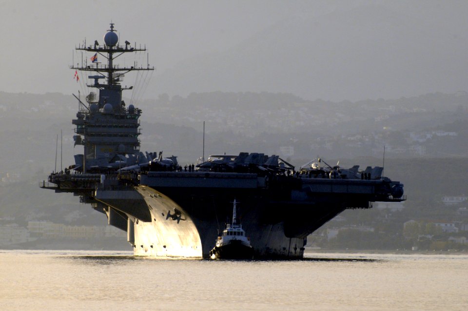 US Navy 101203-N-0780F-001 The aircraft carrier USS Harry S. Truman (CVN 75) arrives in Souda Bay, Crete, for a routine port visit