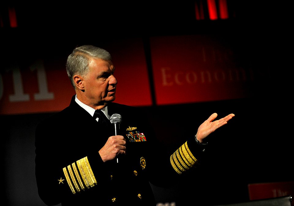 US Navy 101204-N-8273J-014 Chief of Naval Operations (CNO) Adm. Gary Roughead speaks during The Economist World in 2011 Festival