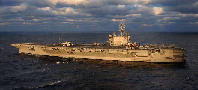 US Navy 101205-N-3885H-446 The aircraft carrier USS George H.W. Bush (CVN 77) conducts training operations in the Atlantic Ocean photo