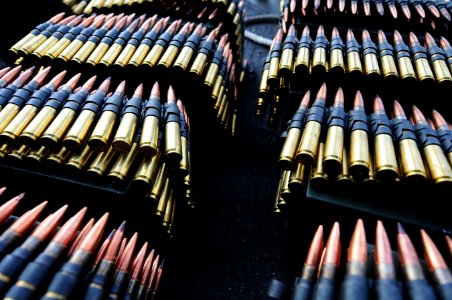 US Navy 101206-N-2055M-163 Boxes of .50-caliber rounds sit on the fantail of the aircraft carrier USS Carl Vinson (CVN 70)