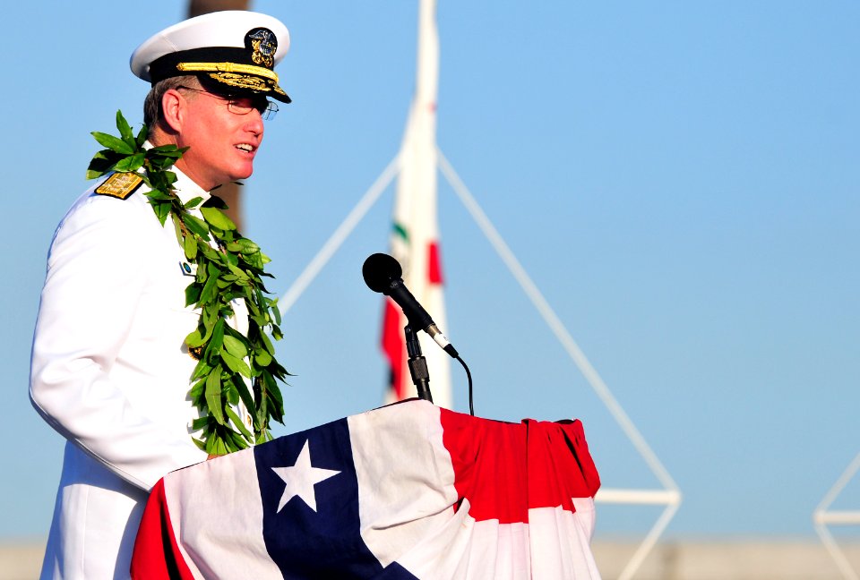 US Navy 101207-N-7948R-592 Adm. Patrick Walsh, commander of the U.S. Pacific Fleet, delivers remarks during a ceremony commemorating the 69th anniv
