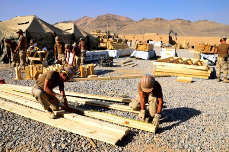 US Navy 101211-N-6436W-045 Active duty and reserve component Seabees assigned to Naval Mobile Construction Battalions 40, 18 and 26 secure and fort
