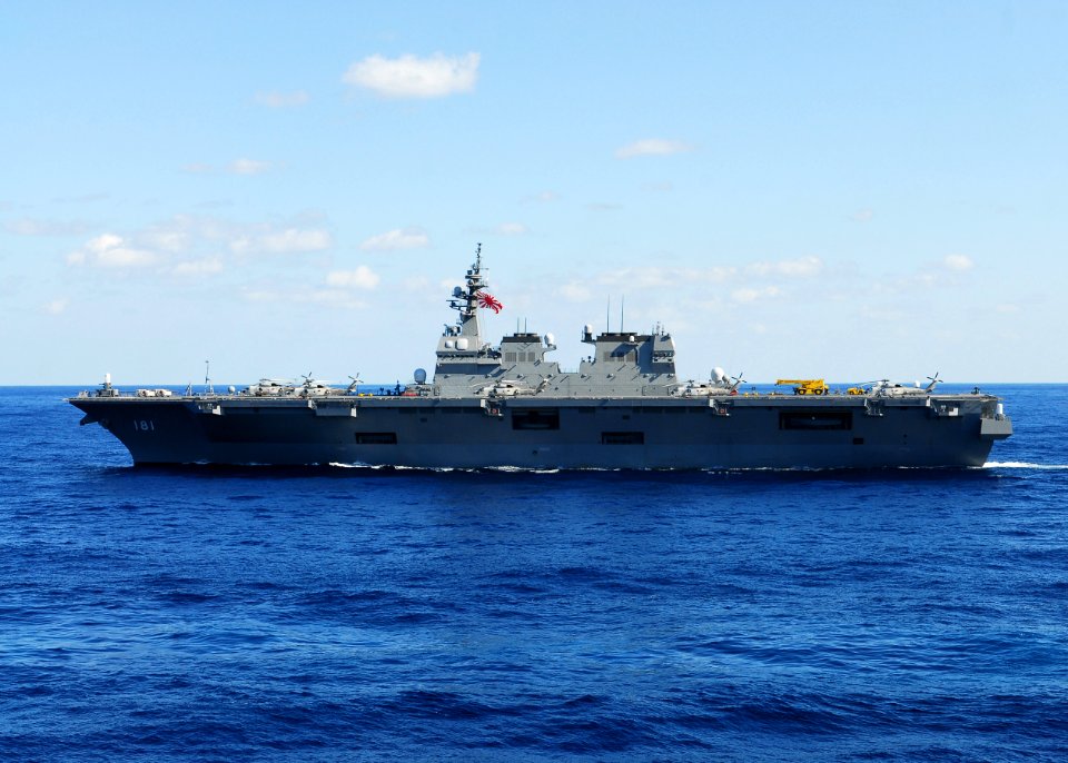 US Navy 101210-N-2218S-014 The Japan Maritime Self-Defense Force destroyer Hyuga (DDH 181) is underway during Keen Sword 2011, a bilateral exercise