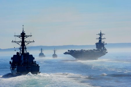 US Navy 101212-N-6006S-074 The guided-missile destroyer USS Stockdale (DDG 106), the guided-missile frigate USS Gary (FFG 51)