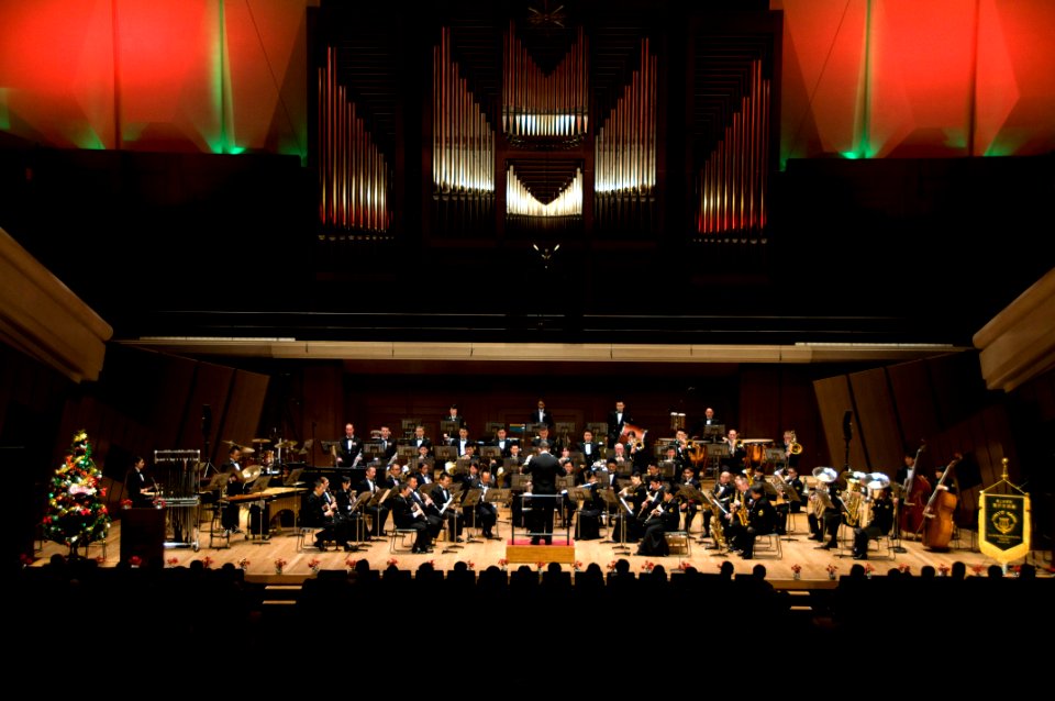 US Navy 101217-N-5758H-075 The U.S. 7th Fleet Band and the Japan Maritime Self-Defense Force Band, Tokyo, perform at the Sumida Triphony Hall