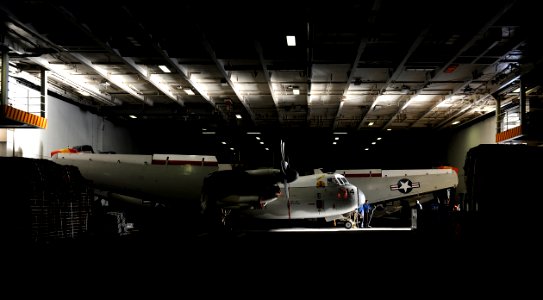 US Navy 101214-B-3793B-015 Sailors prepare a C-2 Greyhound assigned to the Rawhides of Fleet Logistics Squadron (VRC) 40